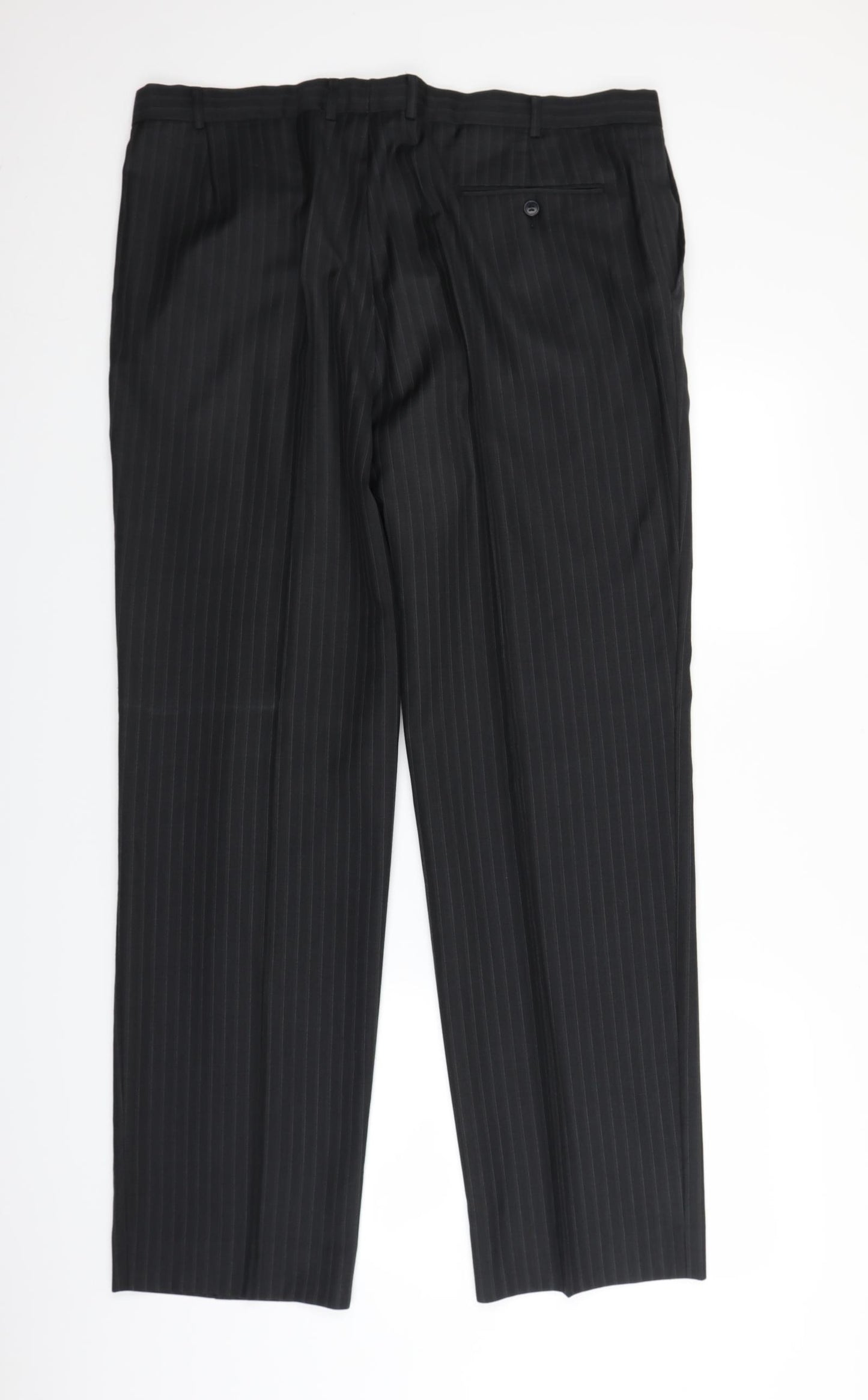 Marks and Spencer Mens Black Striped  Trousers  Size 40 in L32 in
