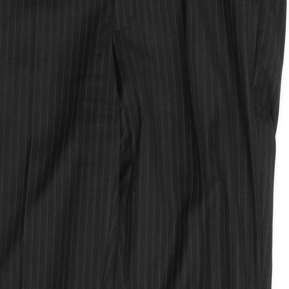 Marks and Spencer Mens Black Striped  Trousers  Size 40 in L32 in