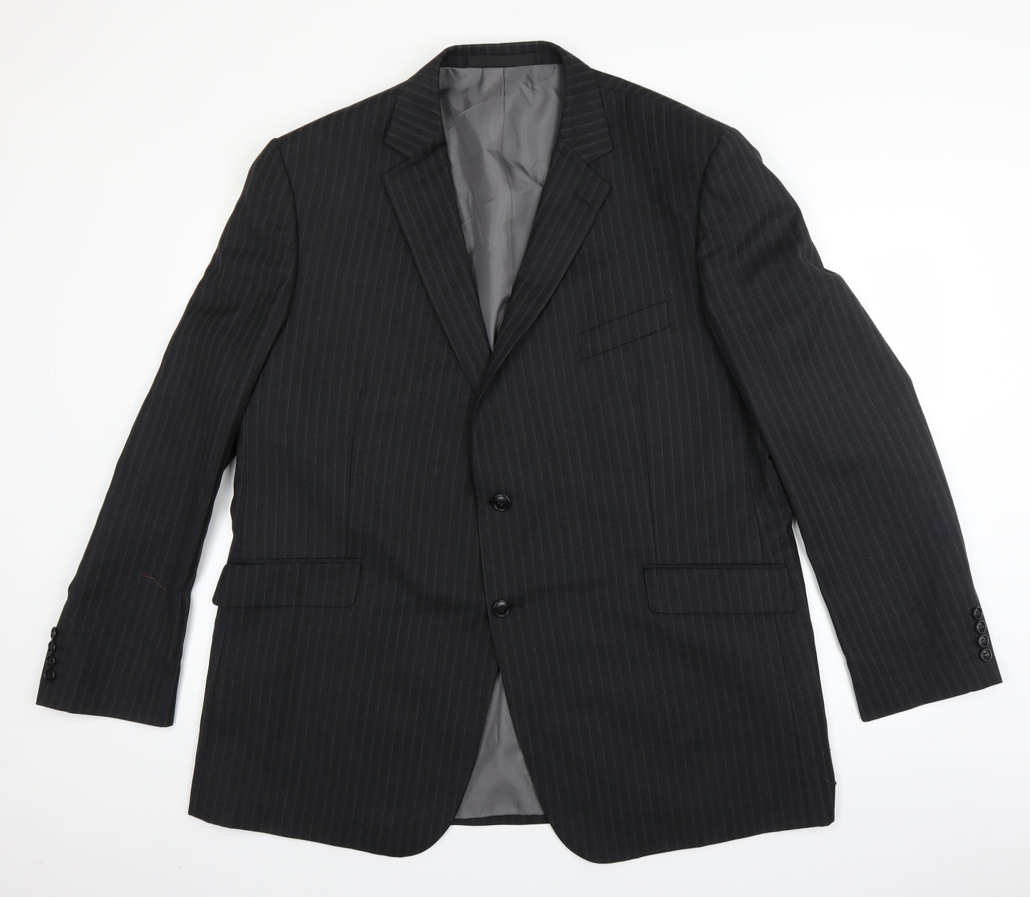 Marks and Spencer Mens Black Striped  Jacket Suit Jacket Size 48