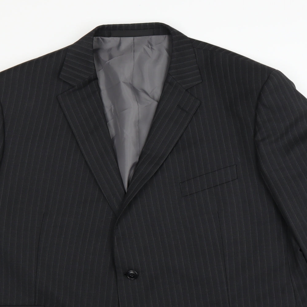 Marks and Spencer Mens Black Striped  Jacket Suit Jacket Size 48