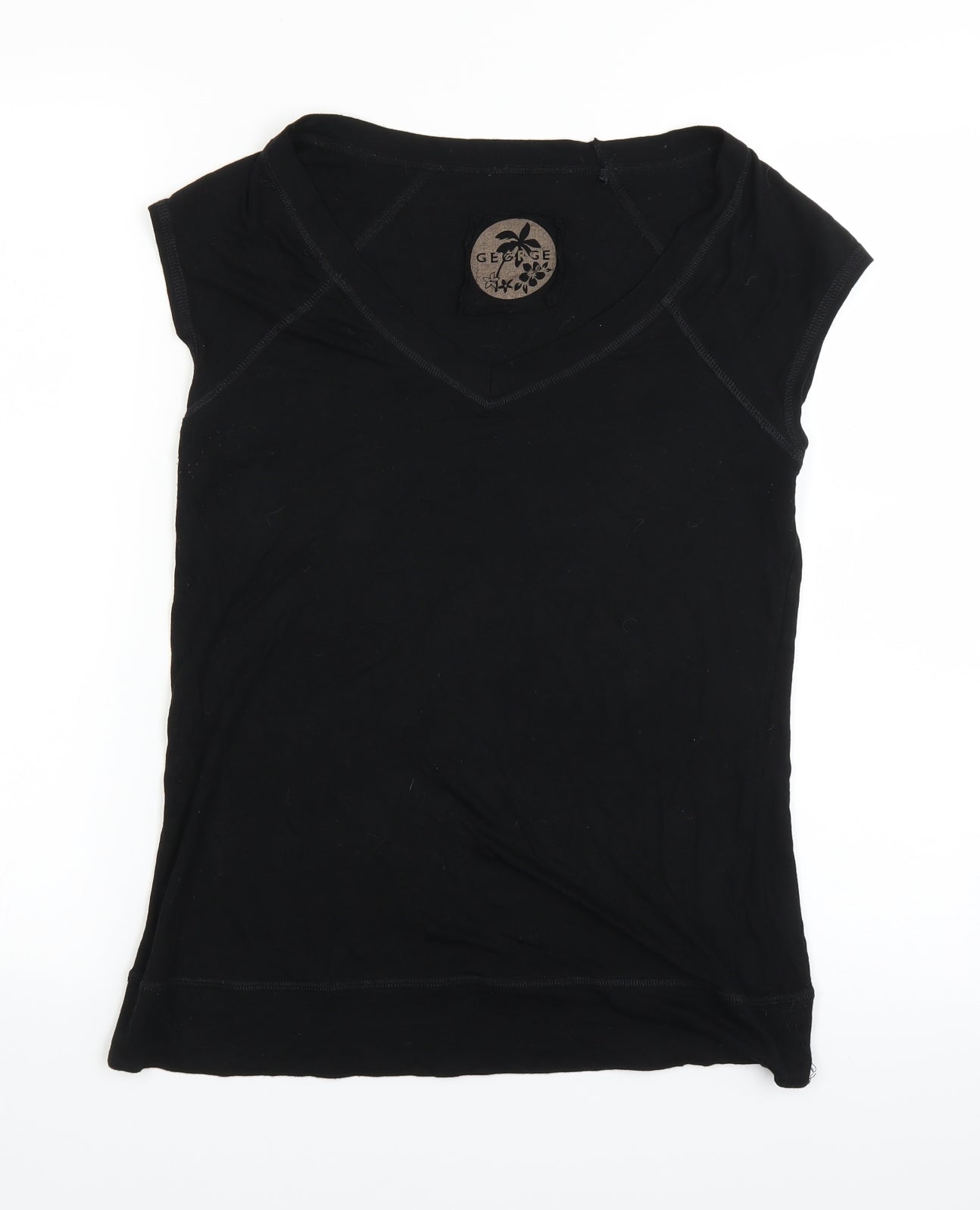 George Womens Black   Basic T-Shirt Size 14