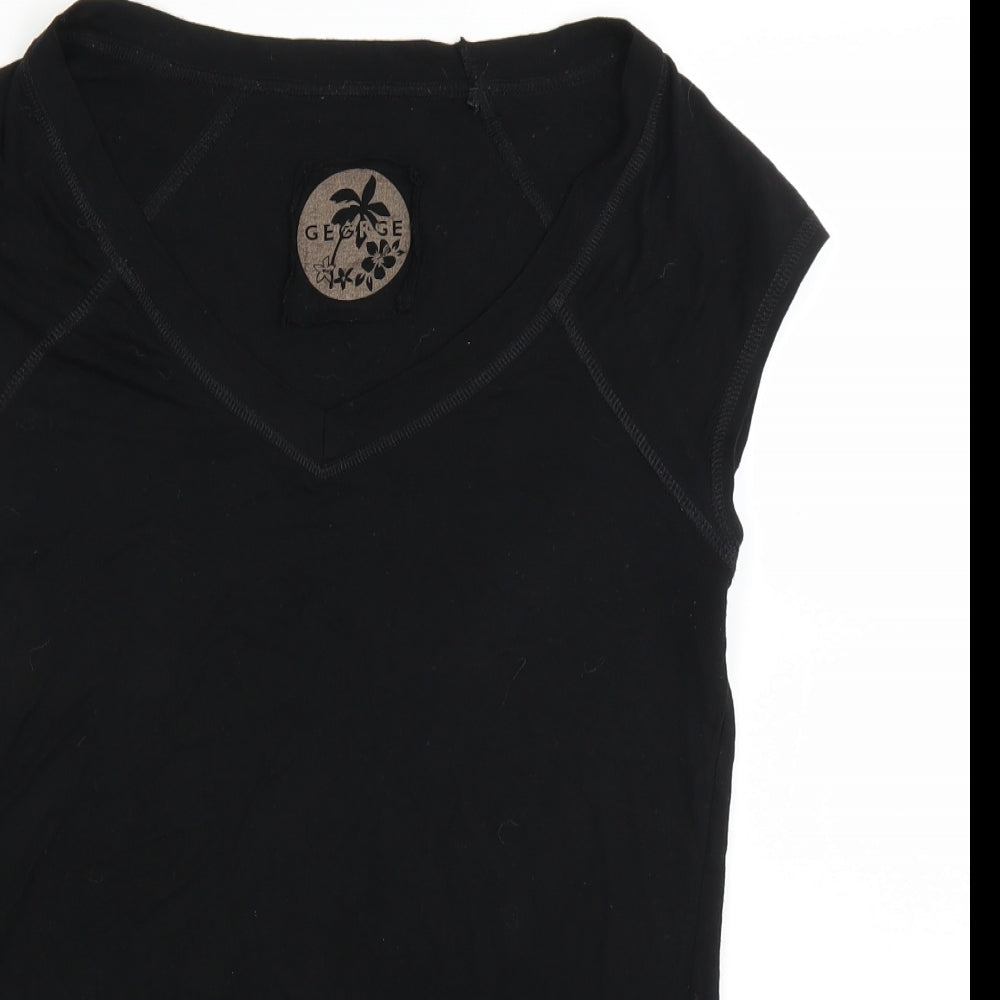 George Womens Black   Basic T-Shirt Size 14