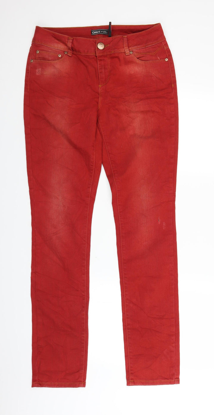 Only Womens Red Denim Straight Jeans Size 31 in L32 in