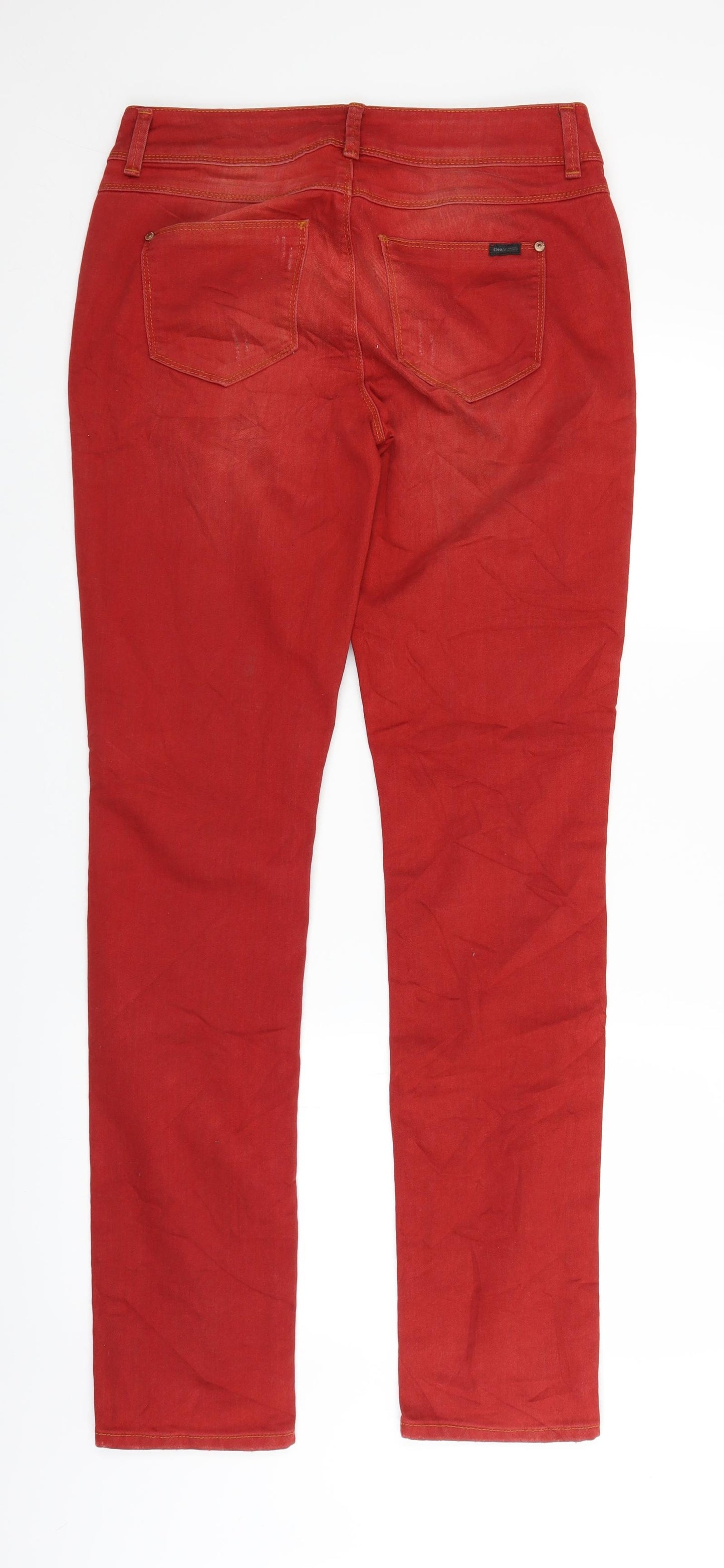 Only Womens Red  Denim Straight Jeans Size 31 in L32 in