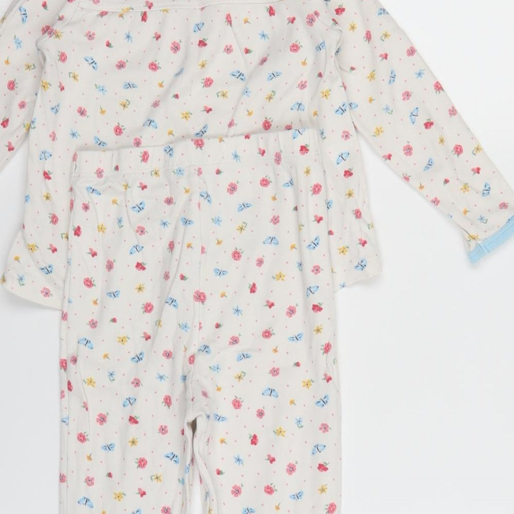 John Lewis Girls White Floral  Cami Pyjama Set Size 2-3 Years