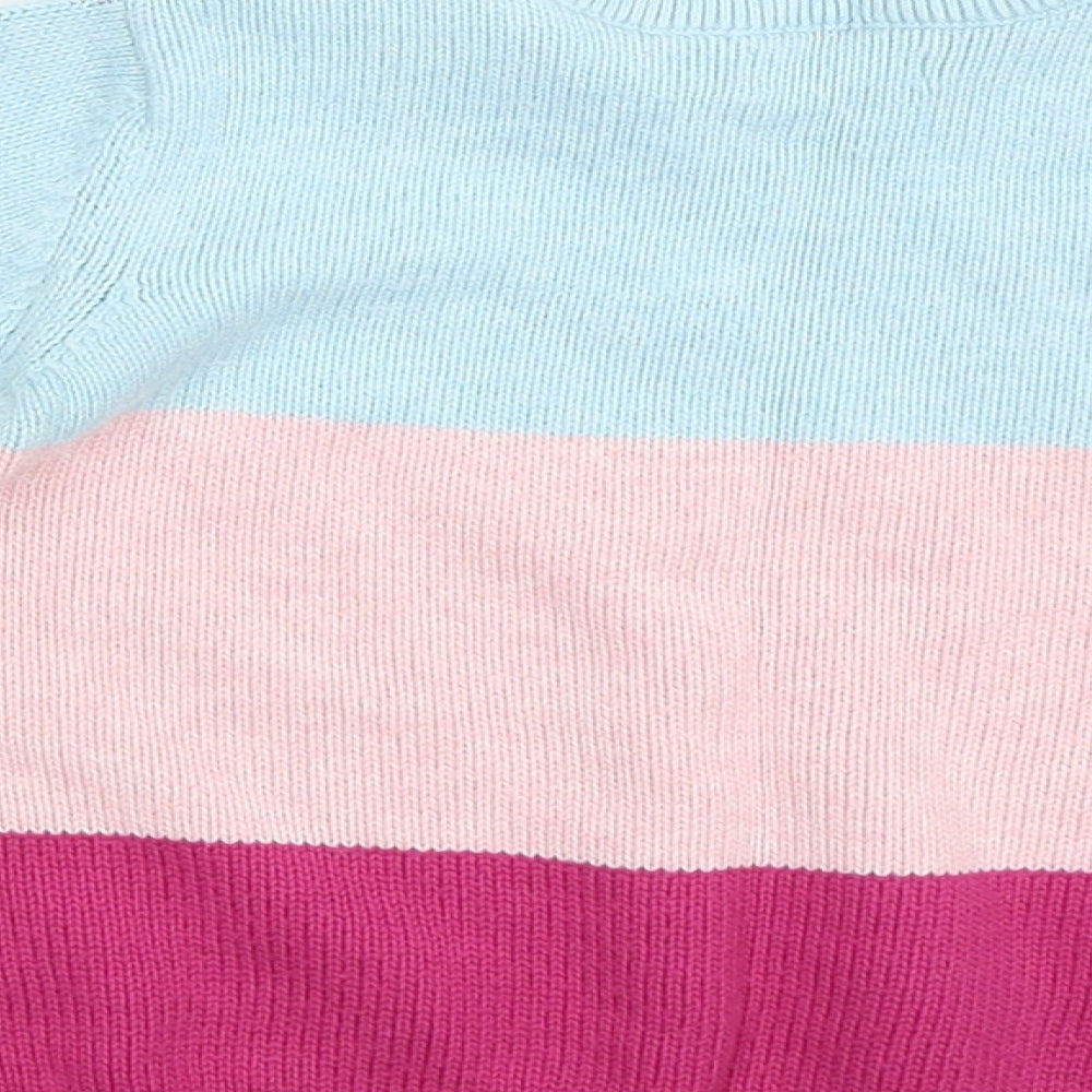 John Lewis Girls Pink Striped  Pullover Jumper Size 18-24 Months