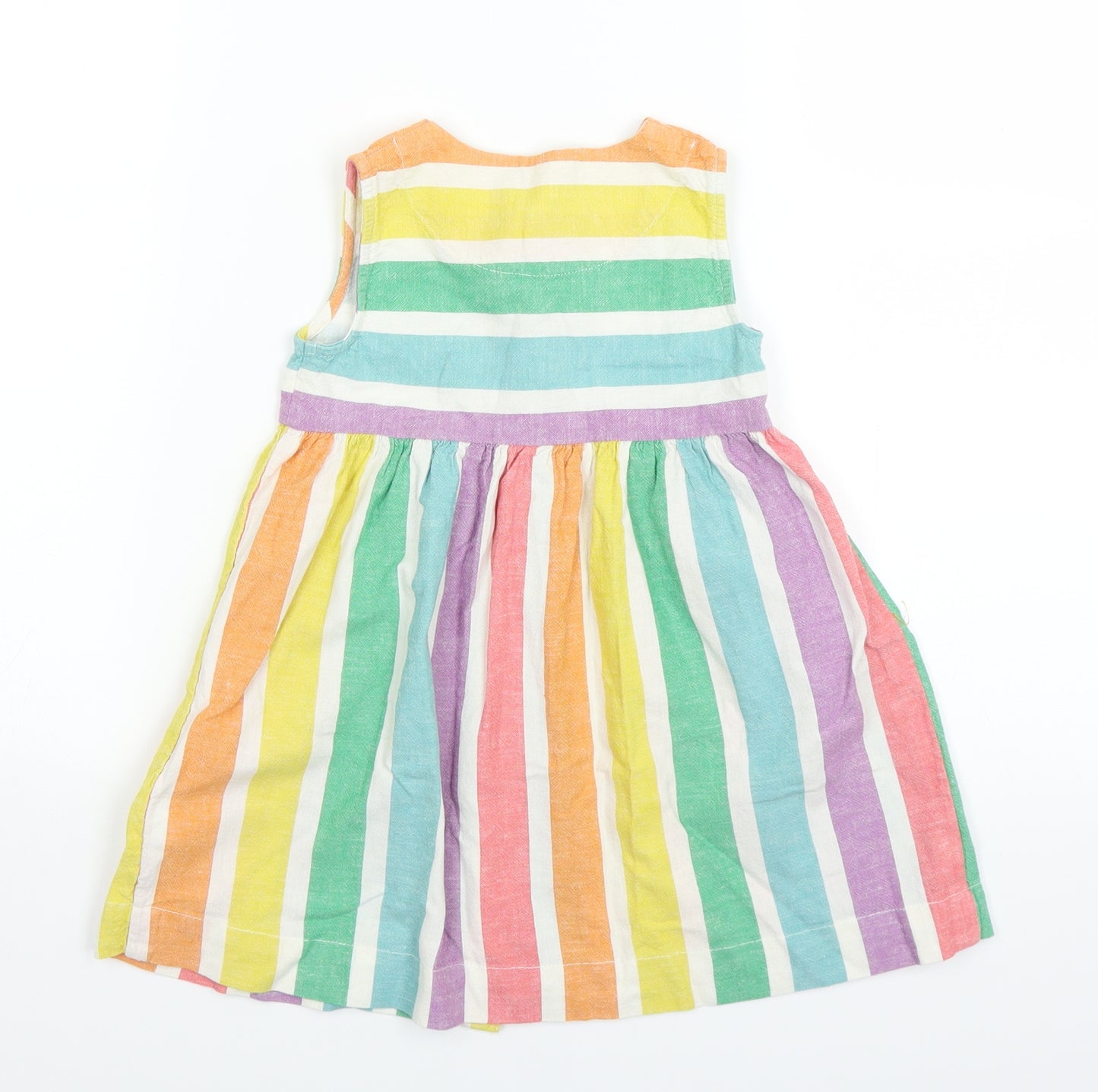 NEXT Girls White Striped  Fit & Flare  Size 2-3 Years