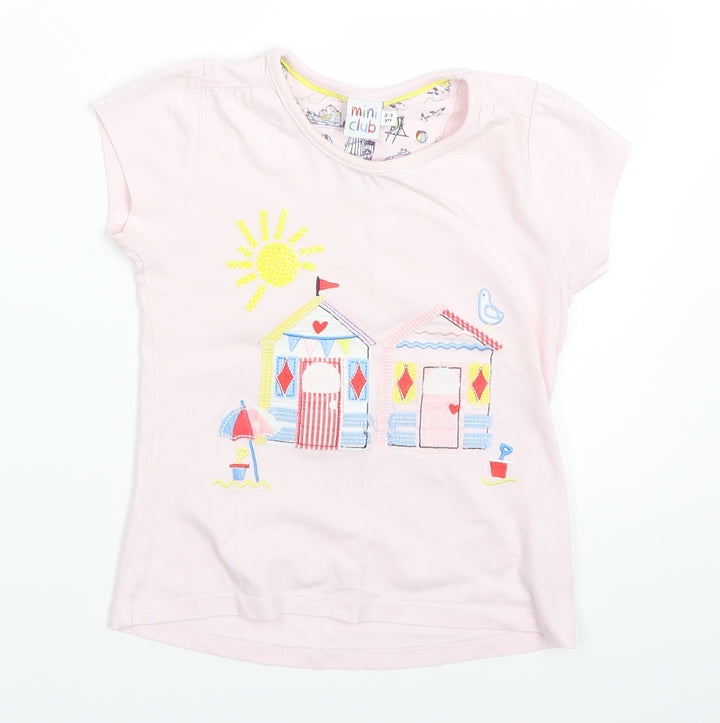 Mini Club Girls Pink Basic T-Shirt Size 2-3 Years - beach