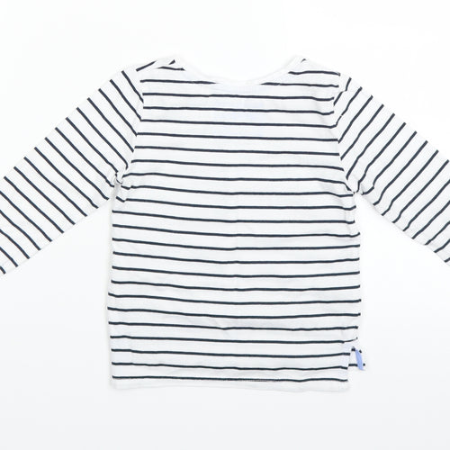 Blue Zoo Baby White Striped  Basic T-Shirt Size 18-24 Months  - Birds