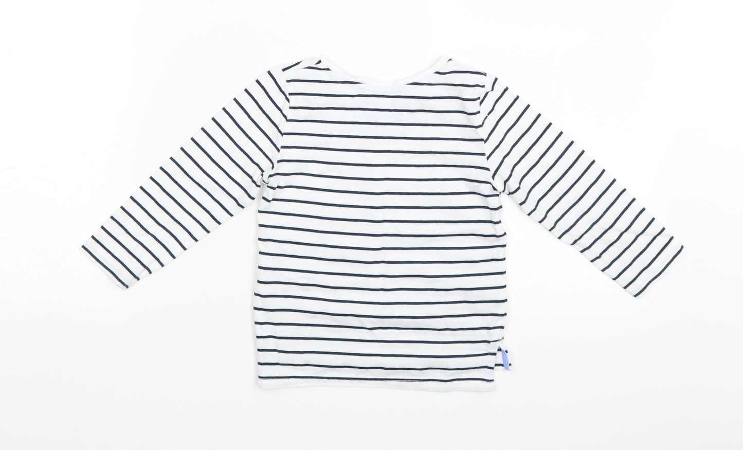 Blue Zoo Baby White Striped  Basic T-Shirt Size 18-24 Months  - Birds
