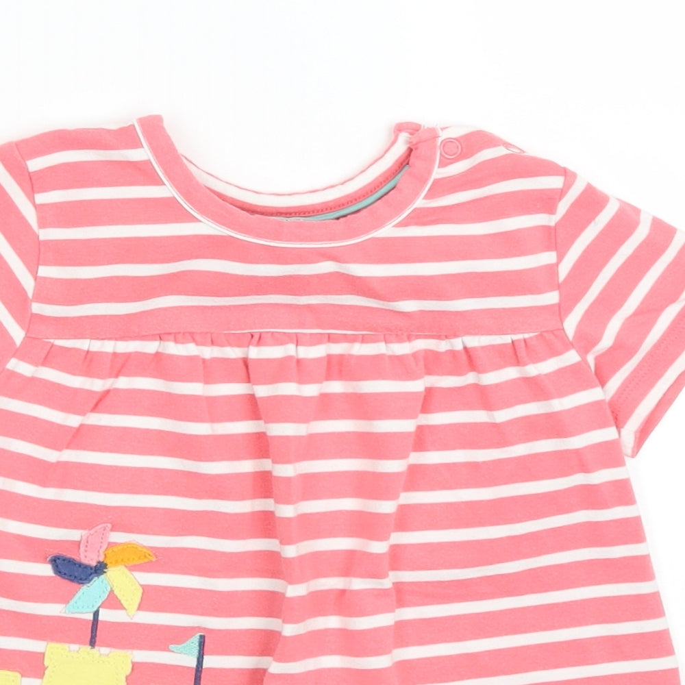Frugi Girls Pink Striped  A-Line  Size 18-24 Months  - beach