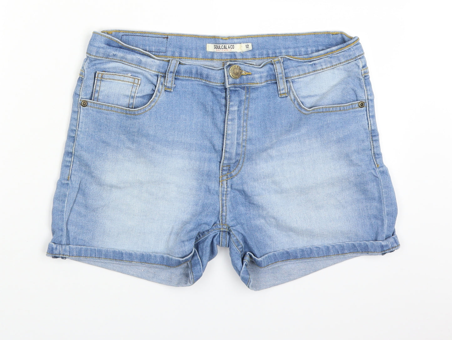 SoulCal&Co Womens Blue  Denim Hot Pants Shorts Size 12