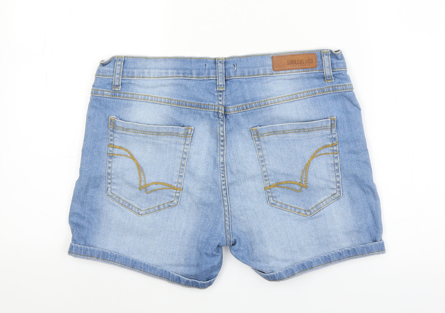 SoulCal&Co Womens Blue  Denim Hot Pants Shorts Size 12