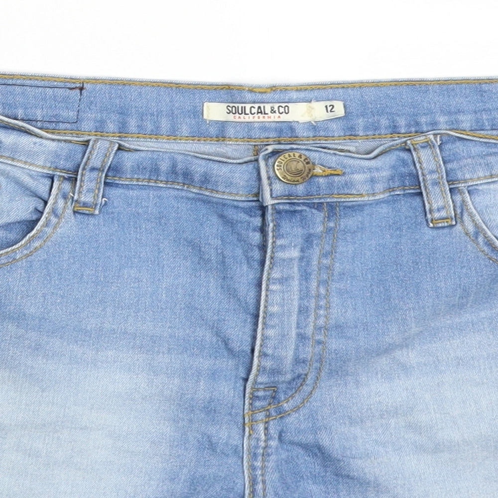 SoulCal&Co Womens Blue  Denim Hot Pants Shorts Size 12