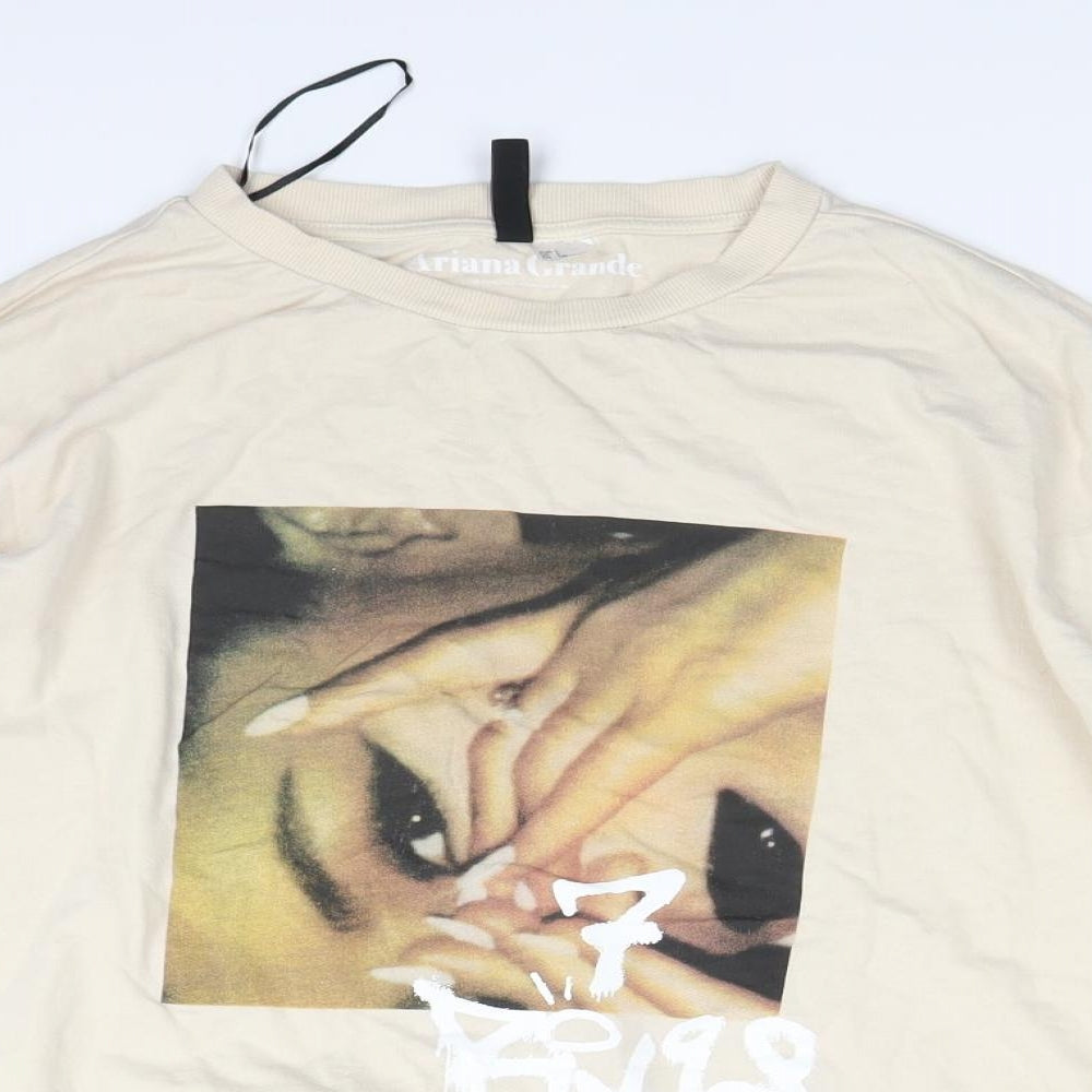 H&M Womens Beige   Pullover Jumper Size L  - Ariana Grande