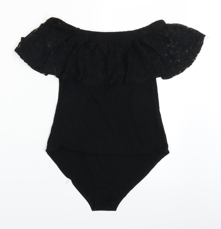 Select Womens Black Bodysuit One-Piece Size 12