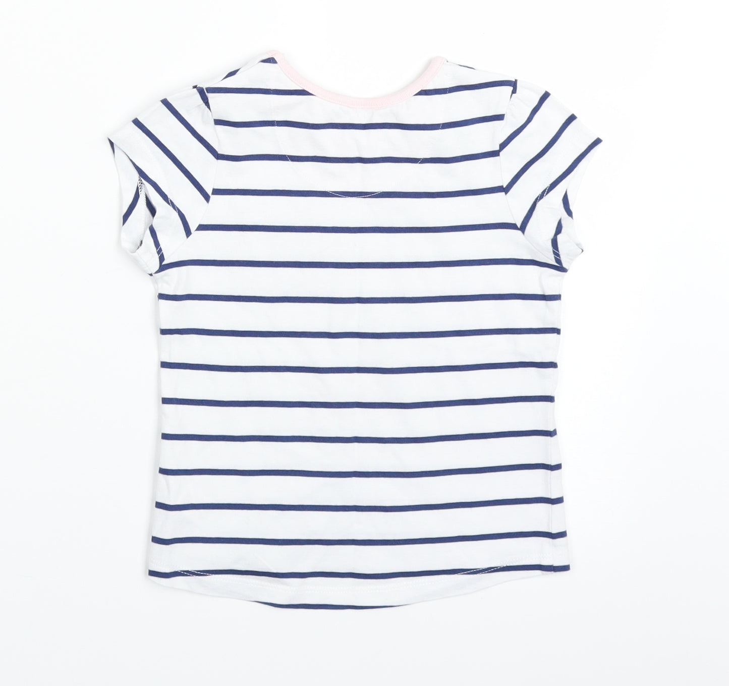 Mini Club Girls White Striped  Basic T-Shirt Size 2-3 Years  - beach