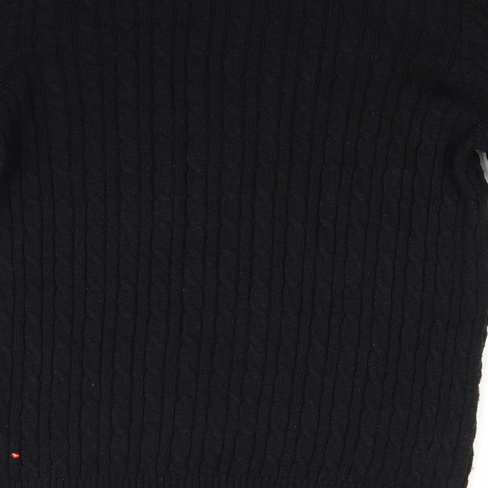 Superdry Womens Black  Knit Pullover Jumper Size 16