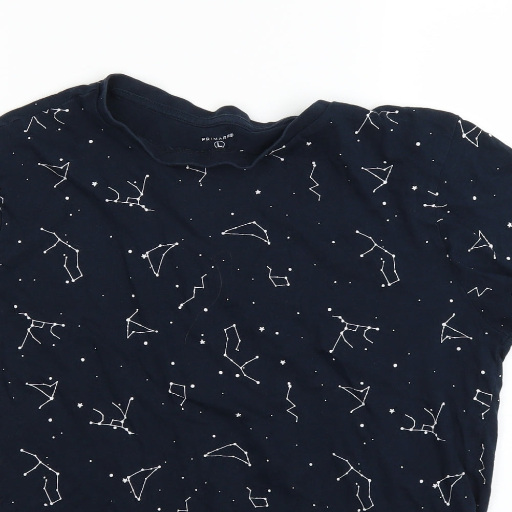 Primark Mens Blue Geometric   T-Shirt Size L  - constellations