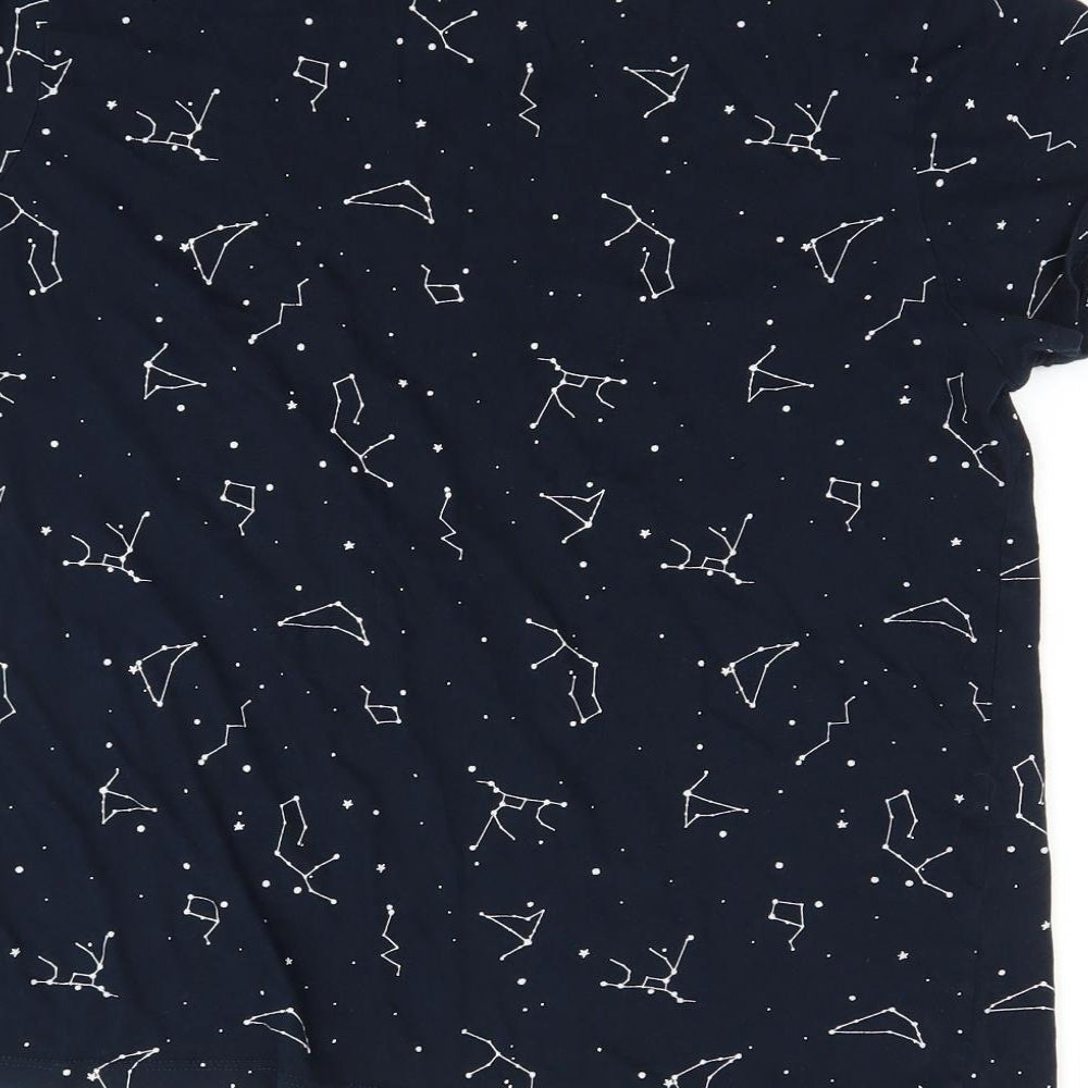 Primark Mens Blue Geometric   T-Shirt Size L  - constellations