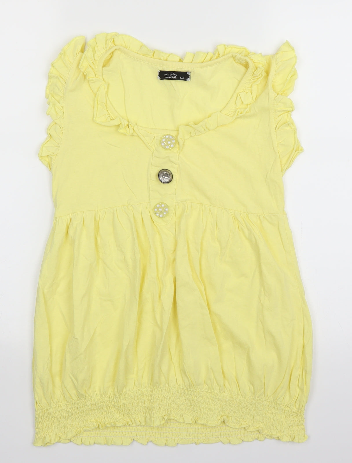 MODO Womens Yellow   Basic Blouse Size M