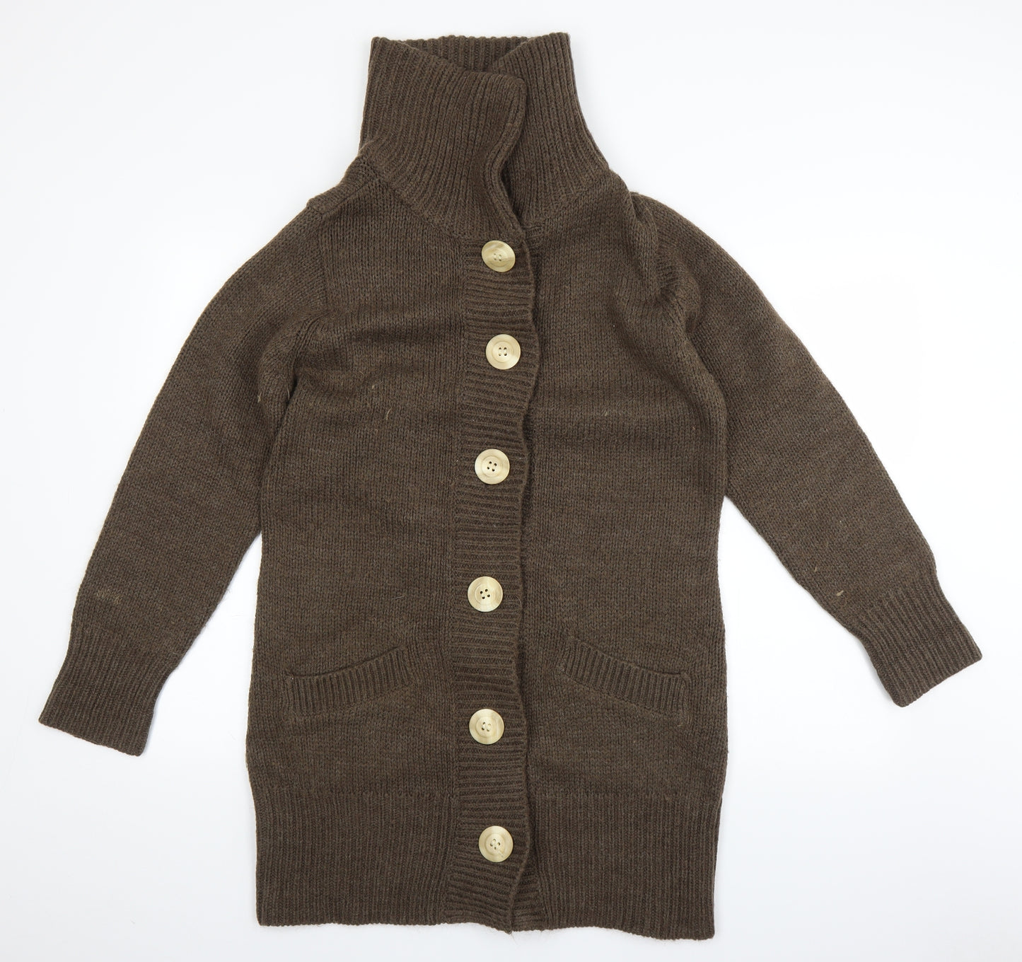 F&F Womens Brown  Knit Jacket Coatigan Size 14