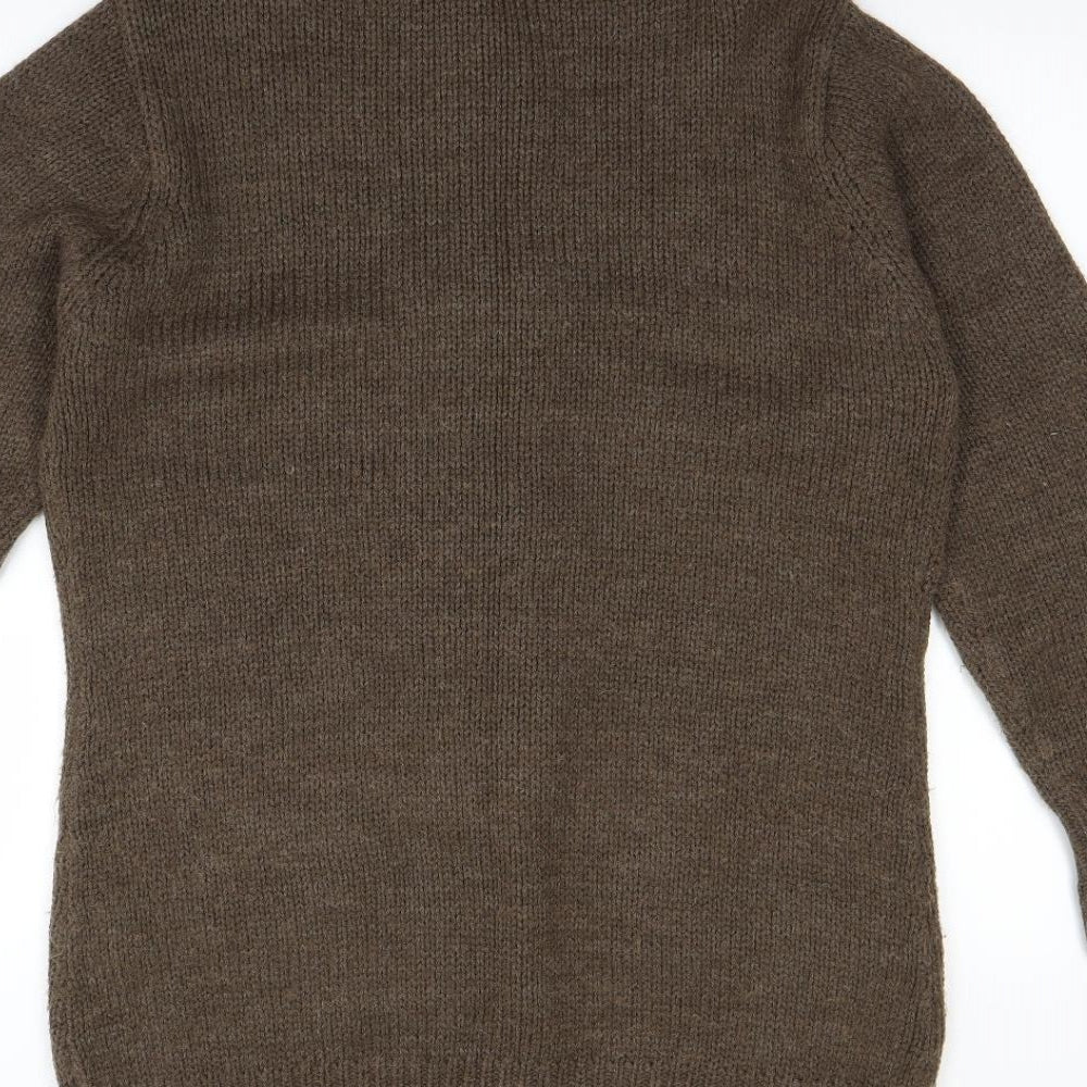 F&F Womens Brown  Knit Jacket Coatigan Size 14