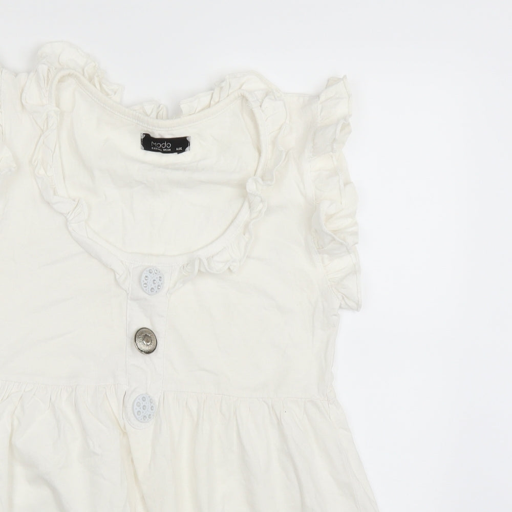 MODO Womens White   Basic Blouse Size M