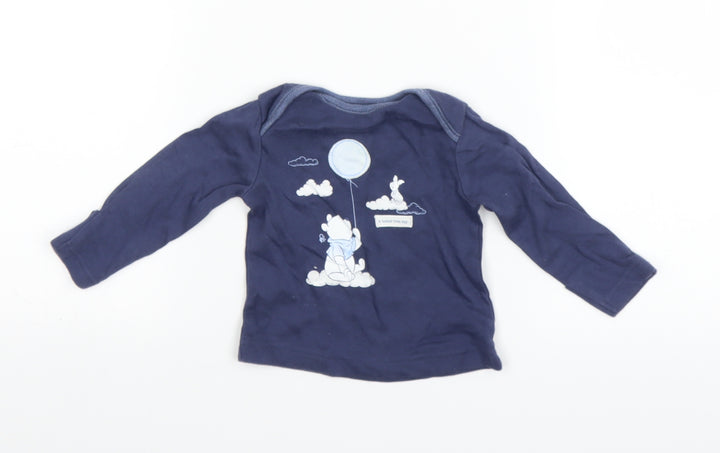 George Baby Blue   Basic T-Shirt Size 0-3 Months  - Winnie the Pooh