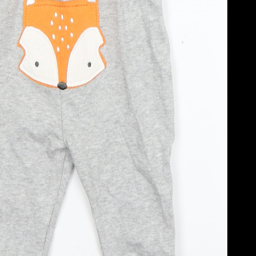 Nutmeg Baby Grey   Sweatpants Trousers Size 3-6 Months  - fox