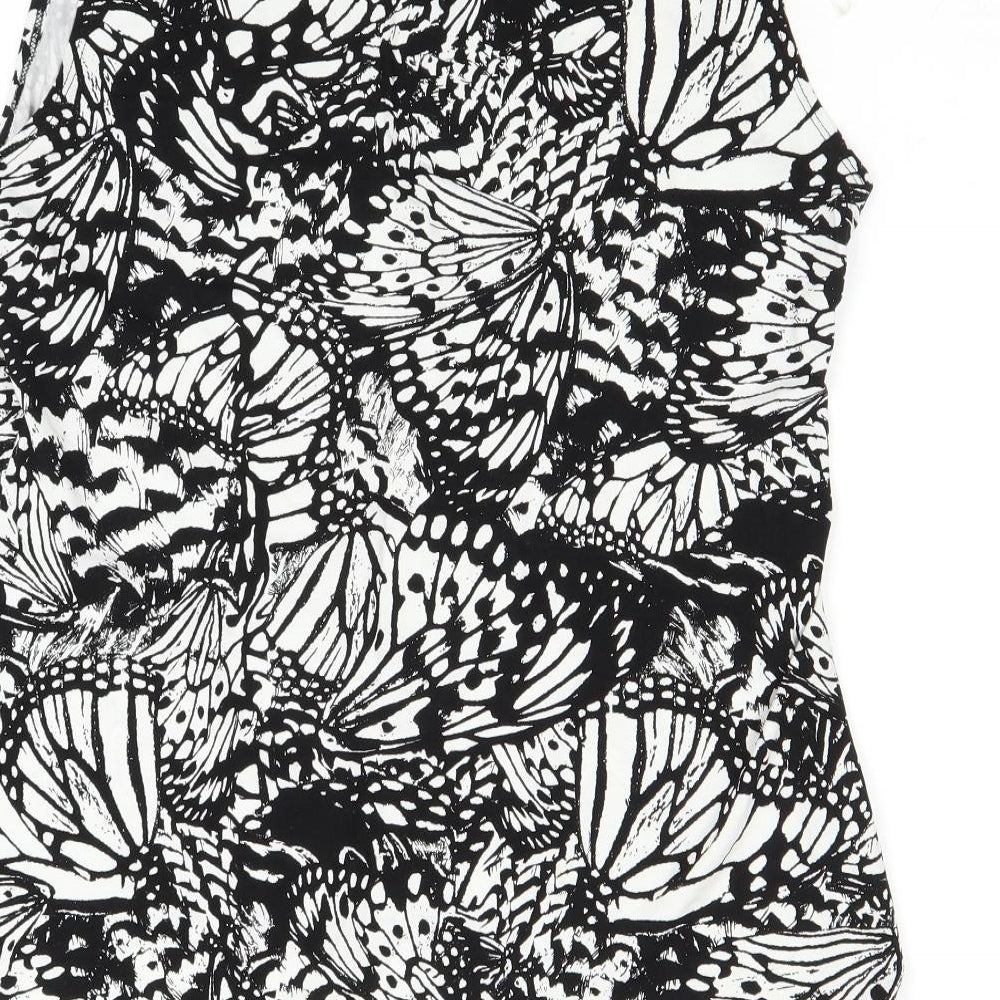 Saloos Womens Black Floral  Basic Blouse Size 16