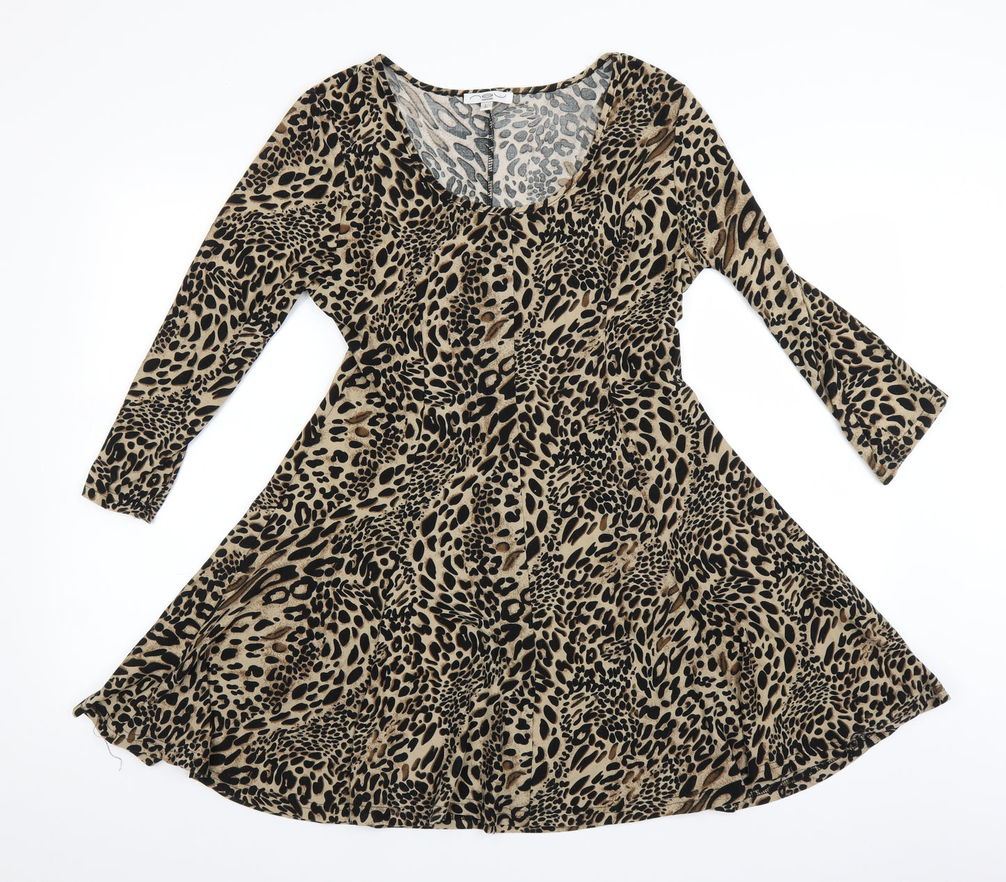 New Look Womens Brown Animal Print  Fit & Flare  Size L