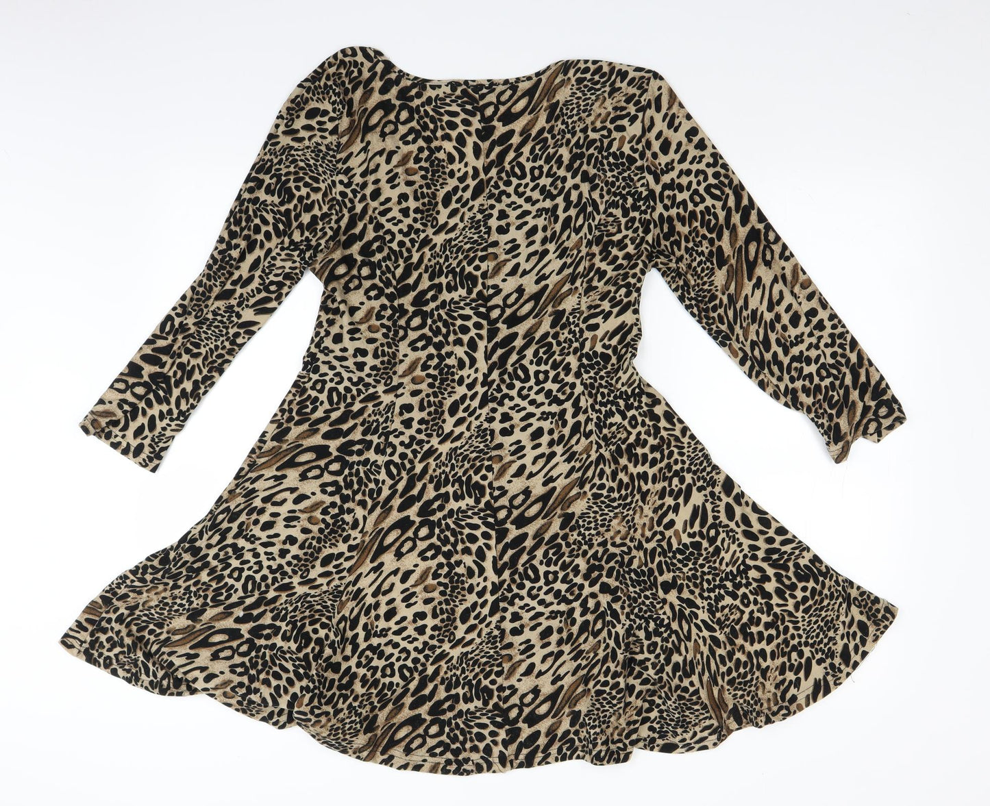 New Look Womens Brown Animal Print  Fit & Flare  Size L