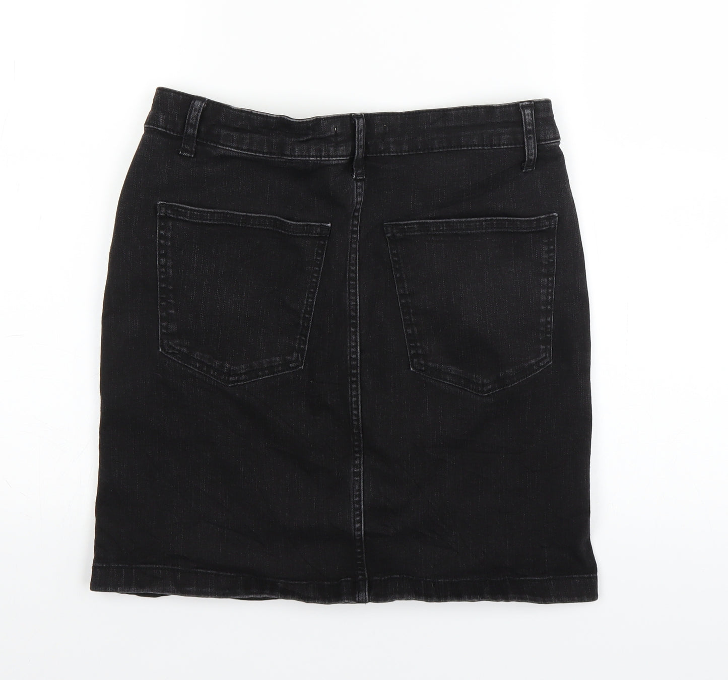 Primark Womens Black  Denim A-Line Skirt Size 14