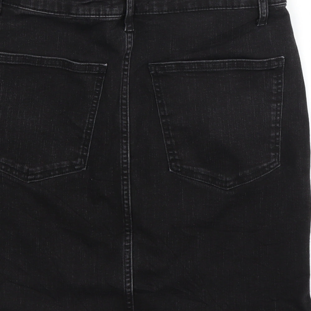 Primark Womens Black  Denim A-Line Skirt Size 14