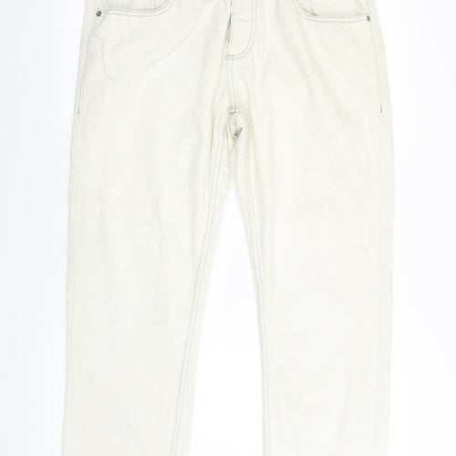 Primark Womens White  Denim Straight Jeans Size 38 in L25 in