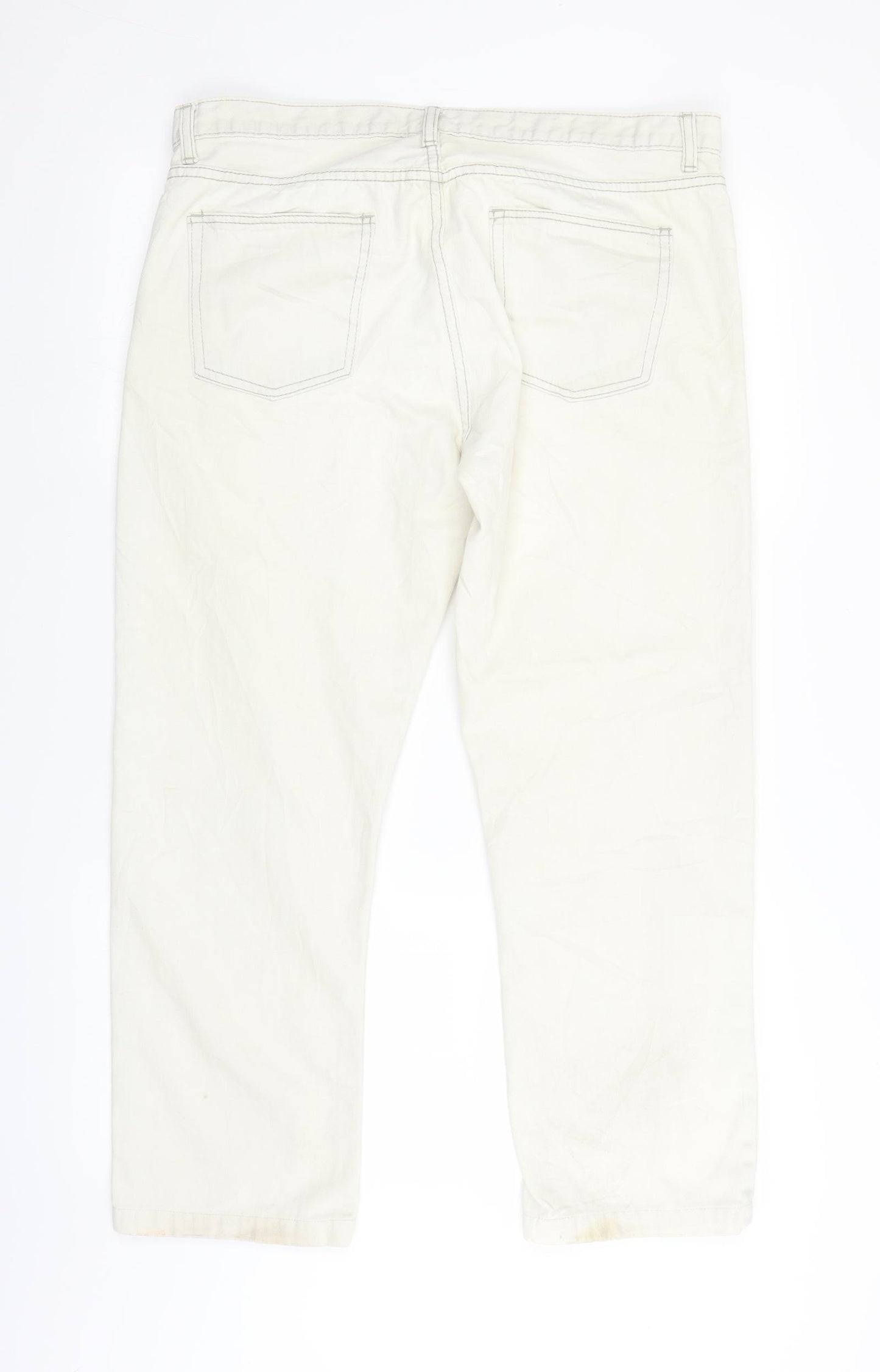 Primark Womens White  Denim Straight Jeans Size 38 in L25 in