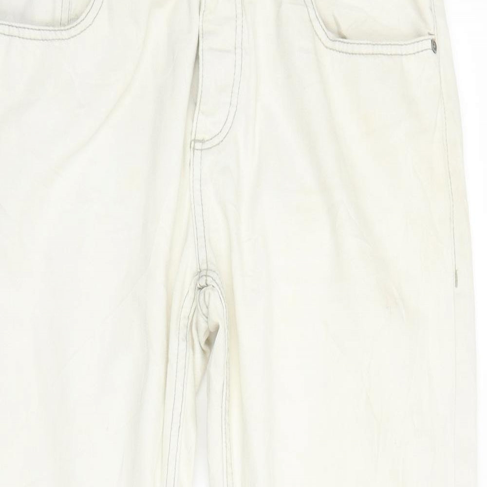 Primark Womens White  Denim Straight Jeans Size 38 in L25 in