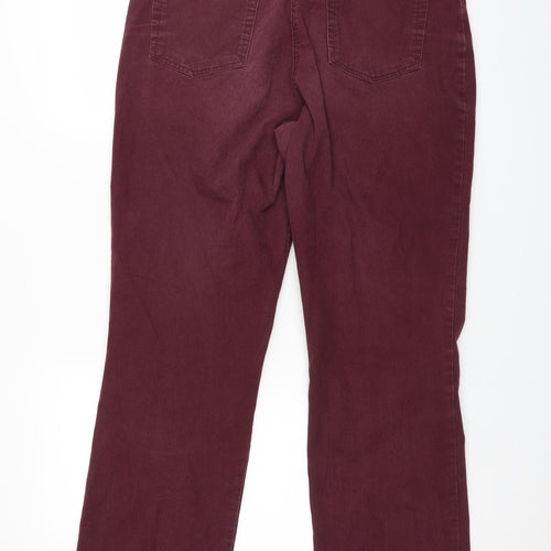 Marks and Spencer Womens Red  Corduroy Chino Trousers Size 16 L29.5 in