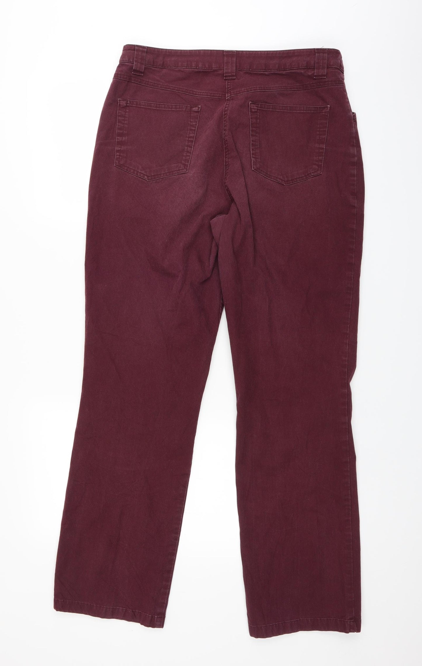 Marks and Spencer Womens Red  Corduroy Chino Trousers Size 16 L29.5 in