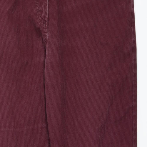 Marks and Spencer Womens Red  Corduroy Chino Trousers Size 16 L29.5 in