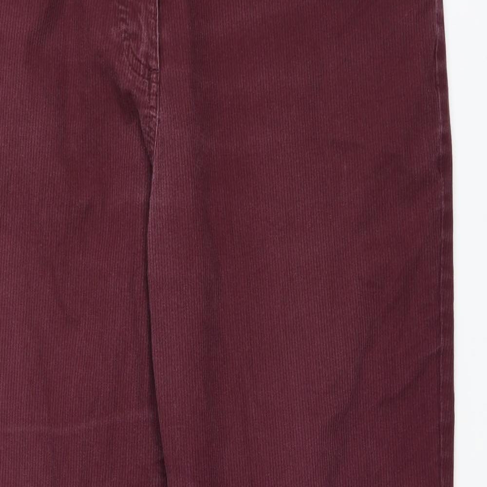 Marks and Spencer Womens Red  Corduroy Chino Trousers Size 16 L29.5 in