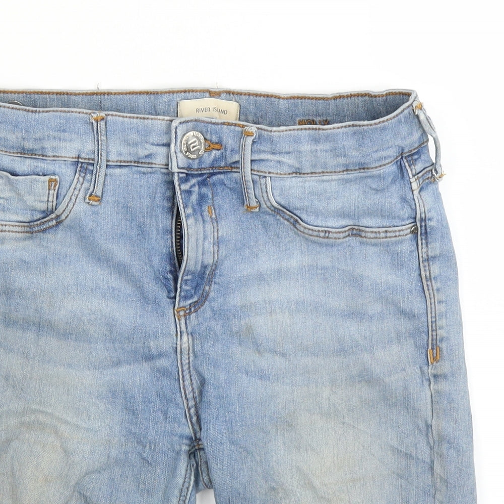 River Island Womens Blue  Denim Cut-Off Shorts Size 10