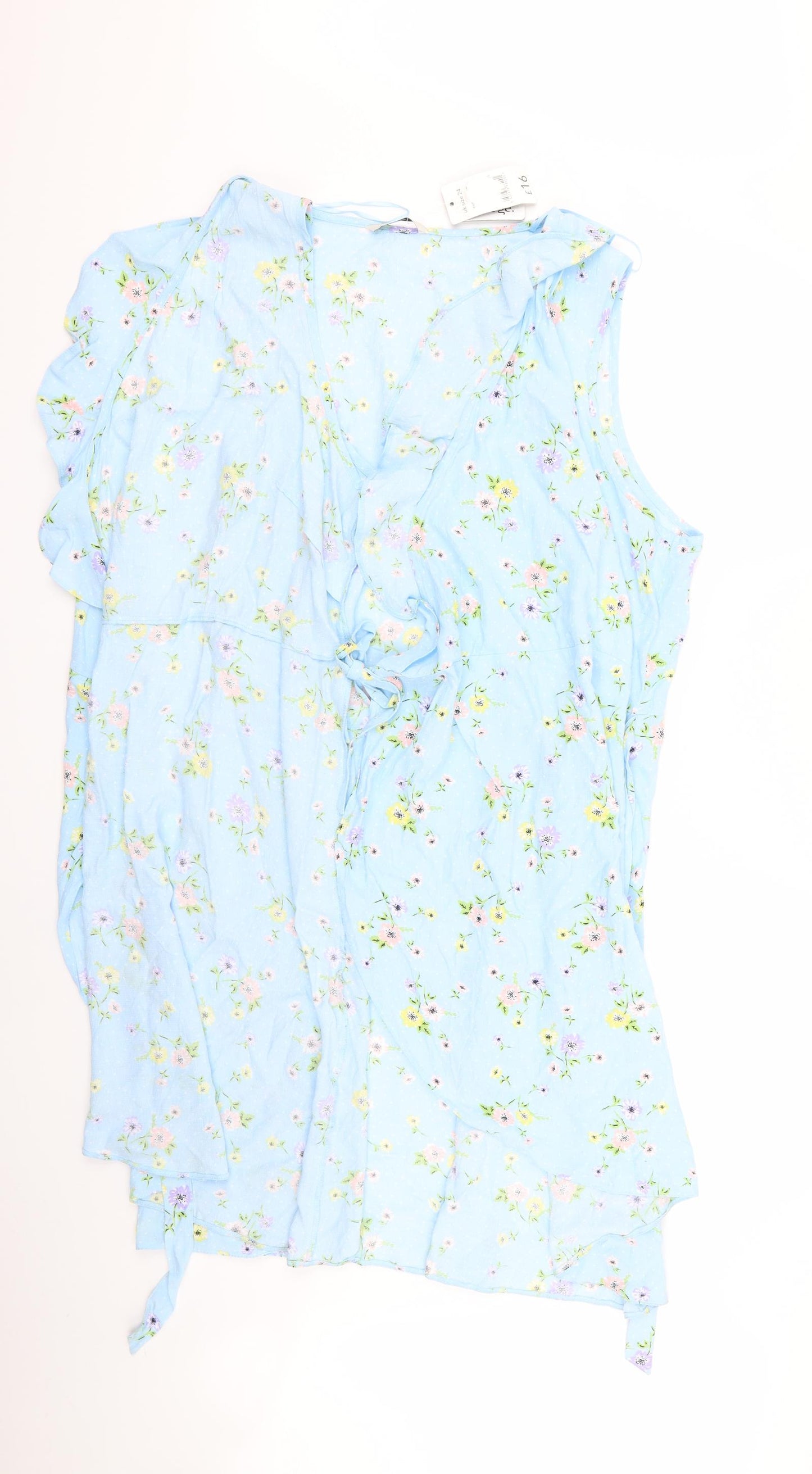 gorge Womens Blue Floral  Basic Blouse Size 12