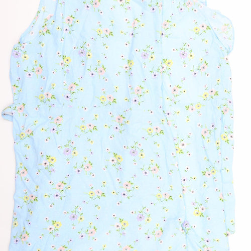 gorge Womens Blue Floral  Basic Blouse Size 12