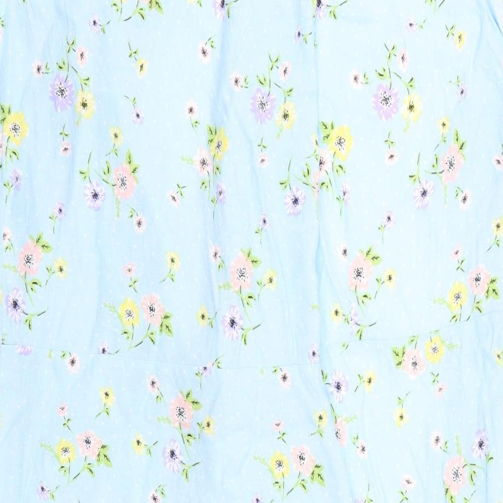 gorge Womens Blue Floral  Basic Blouse Size 12