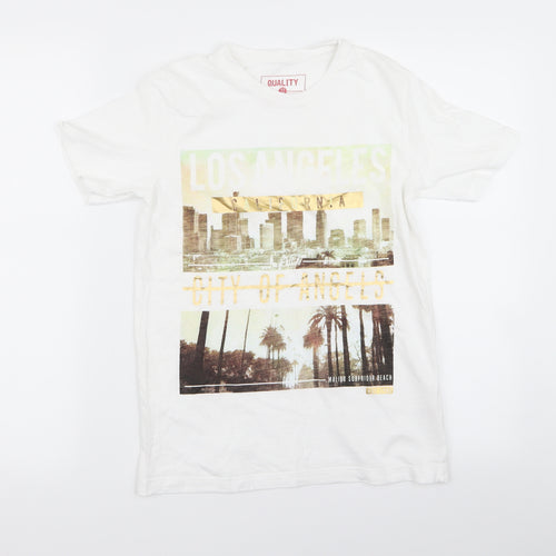 Preworn Boys White   Basic T-Shirt Size 10-11 Years