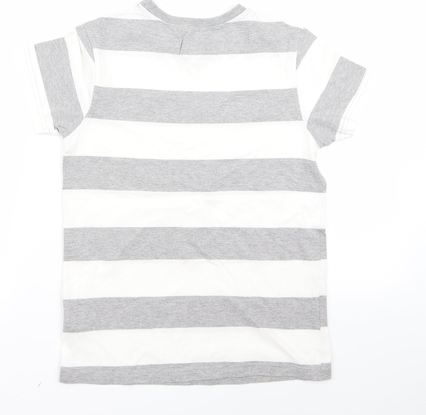 Rebel Boys White Striped  Basic T-Shirt Size 10-11 Years