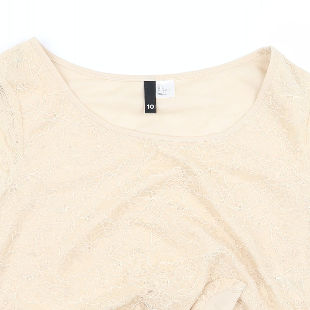 Preworn Womens Beige   Basic Blouse Size 10