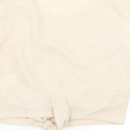 Preworn Womens Beige   Basic Blouse Size 10